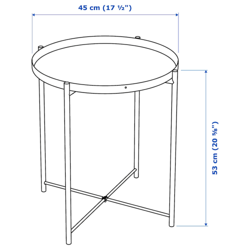 Gladom tray best sale table white